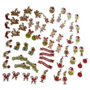 Dr. Seuss Grinch Themed Self-Adhesive Foam Shapes Set 72 Pieces